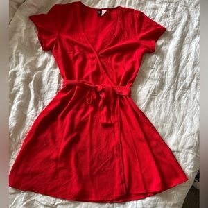 H&M Red Wrap Dress, Size 6